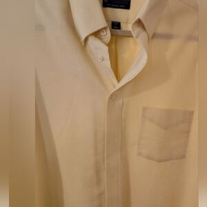 Stafford Classic Fit Soft Yellow Men's Button Down Shirt Short Sleeve 16.6 Neck